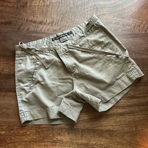 DKNY Jeans Womens Chino Shorts Slash Pockets Drawstring Waist Tan Size 8